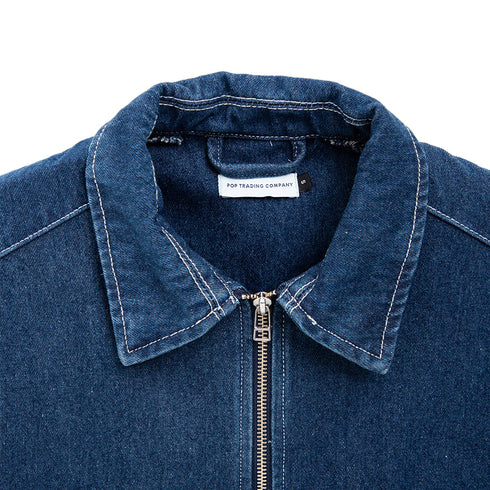 POP Trading Company Boxer Overshirt Rinsed Denim POPAW23_05-005 Degli Uberti